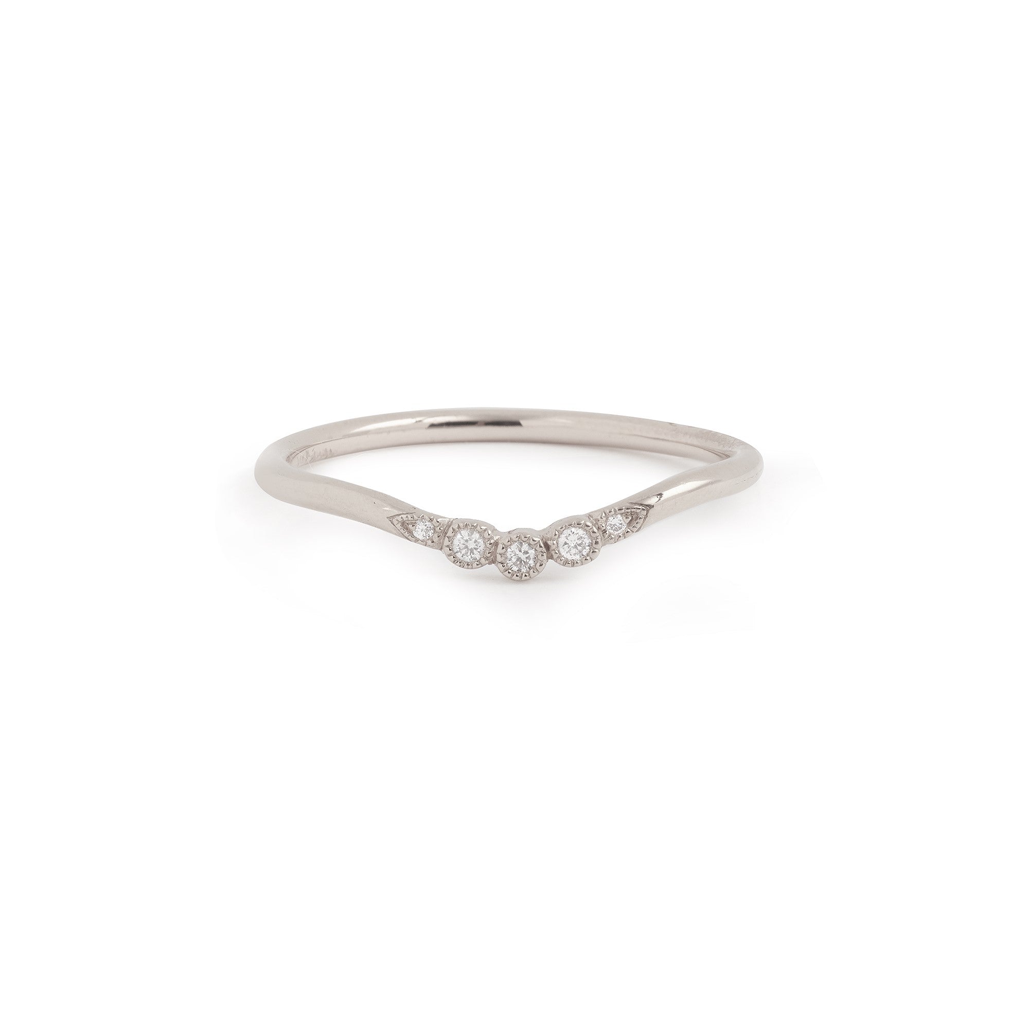 wedding band Flora Curve 5 Diamonds