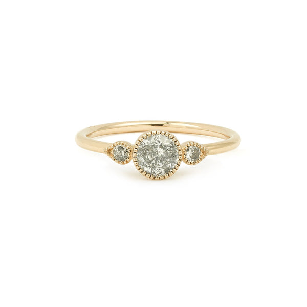 Ring - Amour Céleste L Ring galaxy diamonds - Designer engagement ring Myrtille Beck Paris