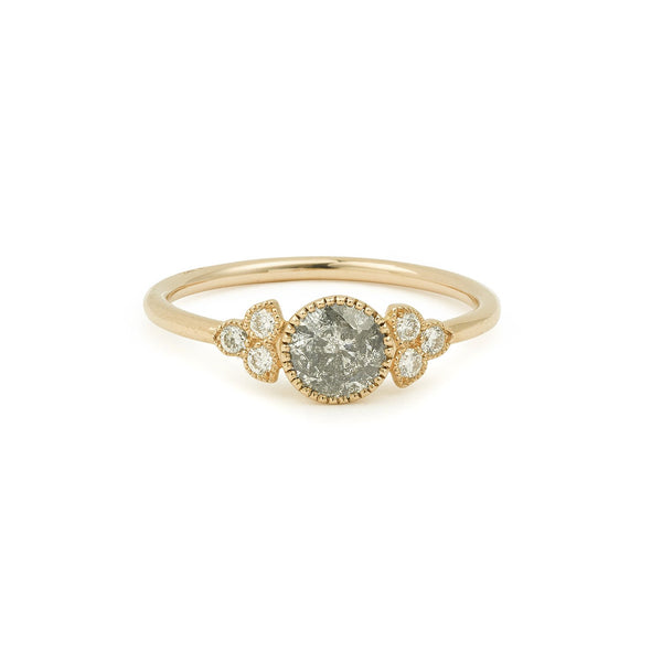 Ring Flora L diamondgalaxy and white diamonds, Myrtille Beck, designer's engagement ring, unique engagement ring