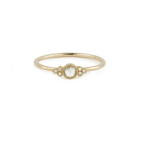 Ring Flora S white diamonds, Myrtille Beck, designer's engagement ring, antique engagement ring, old engagement ring