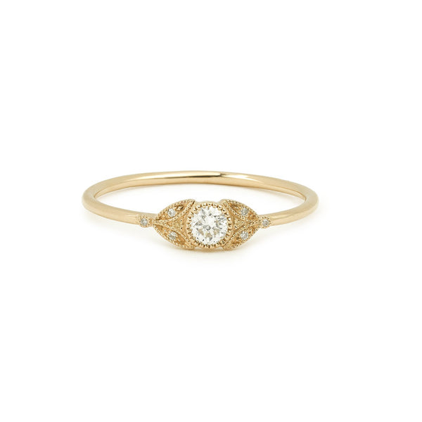 Simple Feuillage S ring, Myrtille Beck, designer's engagement ring, vintage ring, Paris                                
