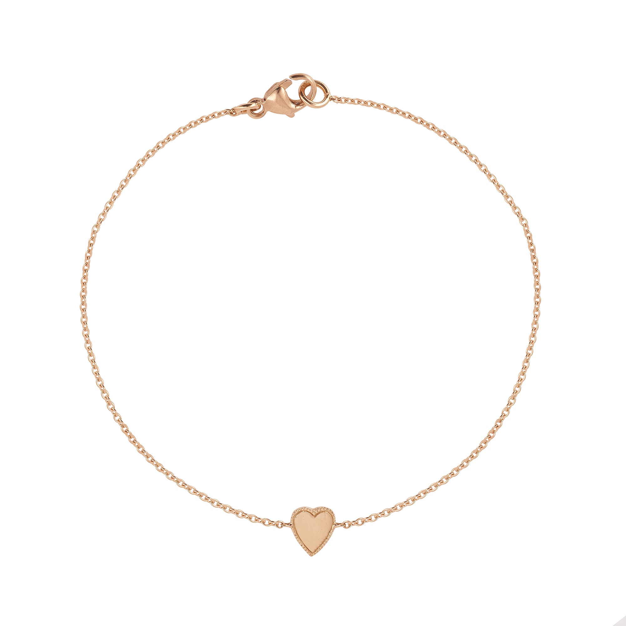 Milgrain Heart Mini Medal Bracelet