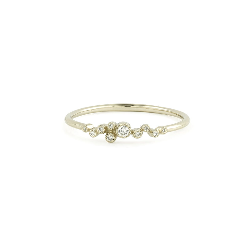 Ring - Bague Nébula rose goldet Diamants, Myrtille Beck, french cluster ring