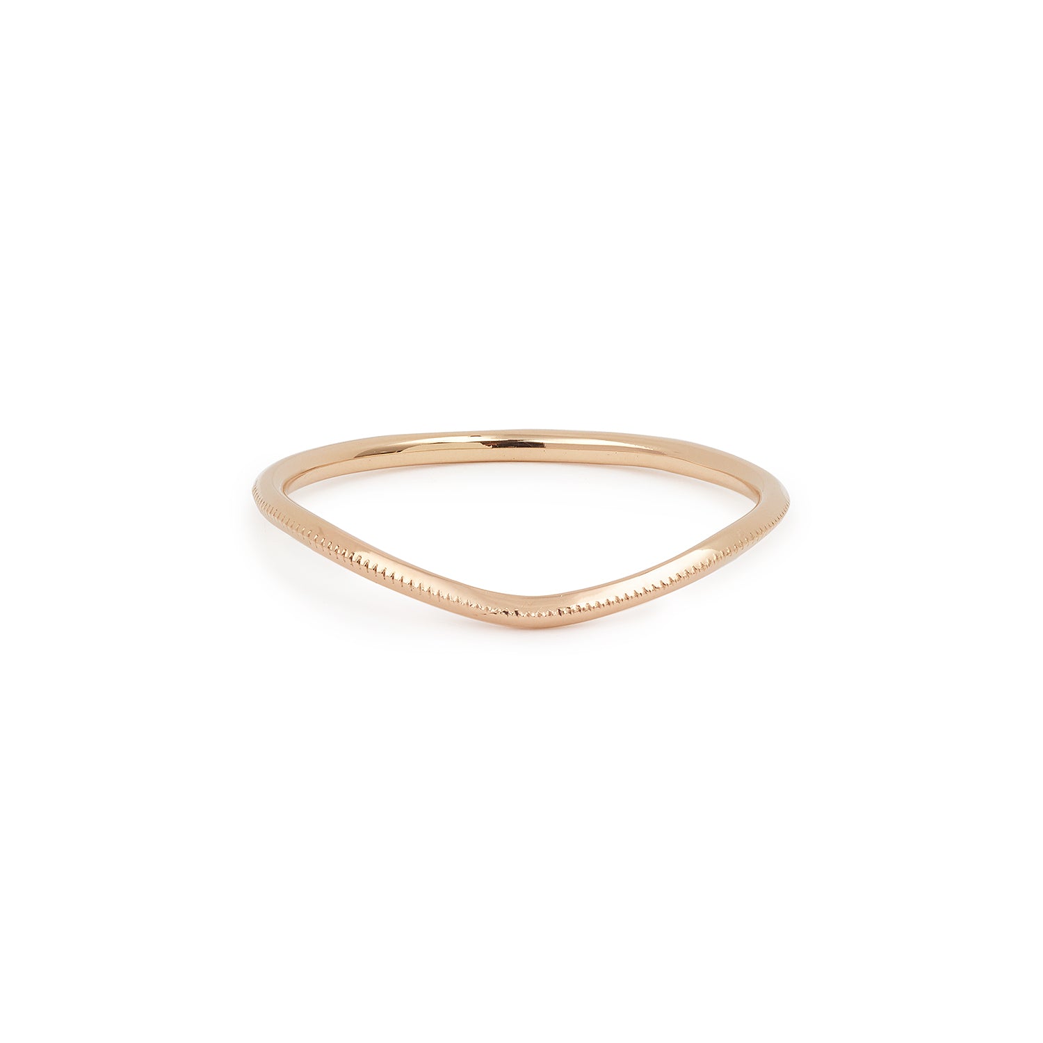 wedding band Wave Milgrain simple