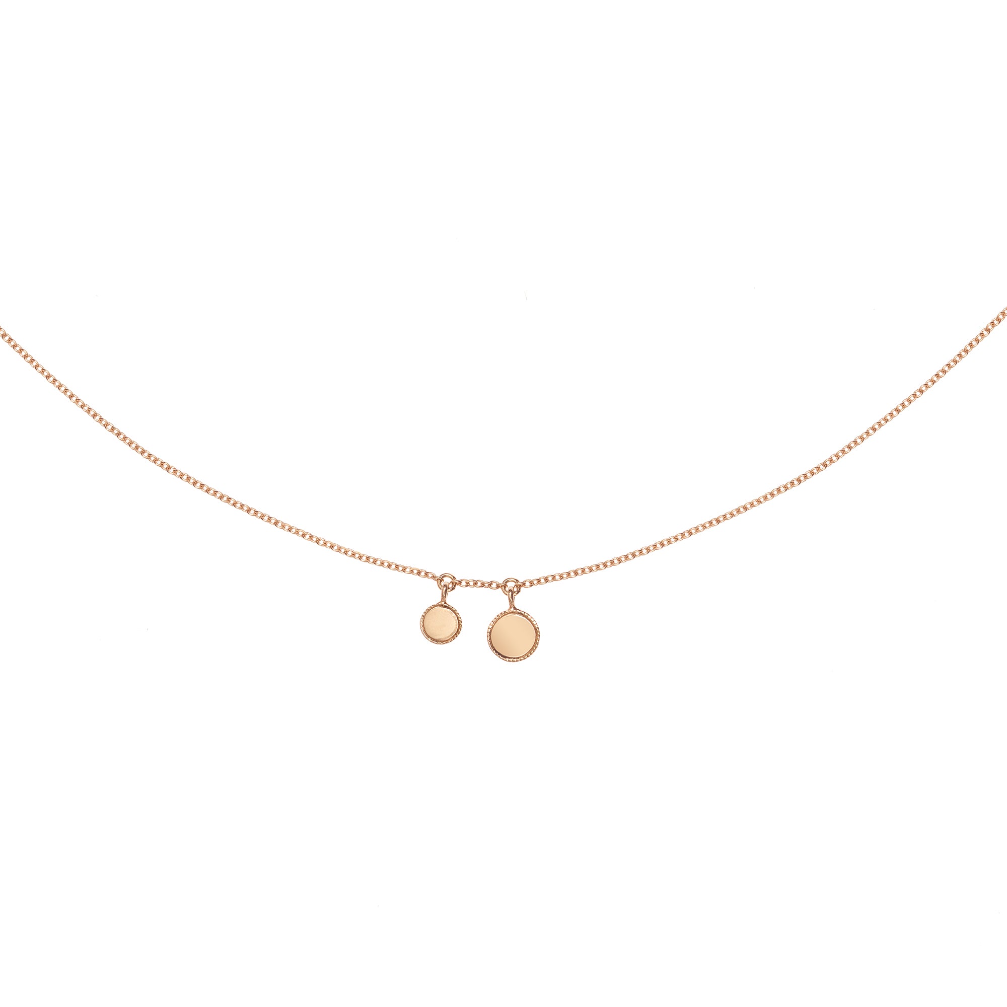 Milgrain Mini Medal Necklace Double