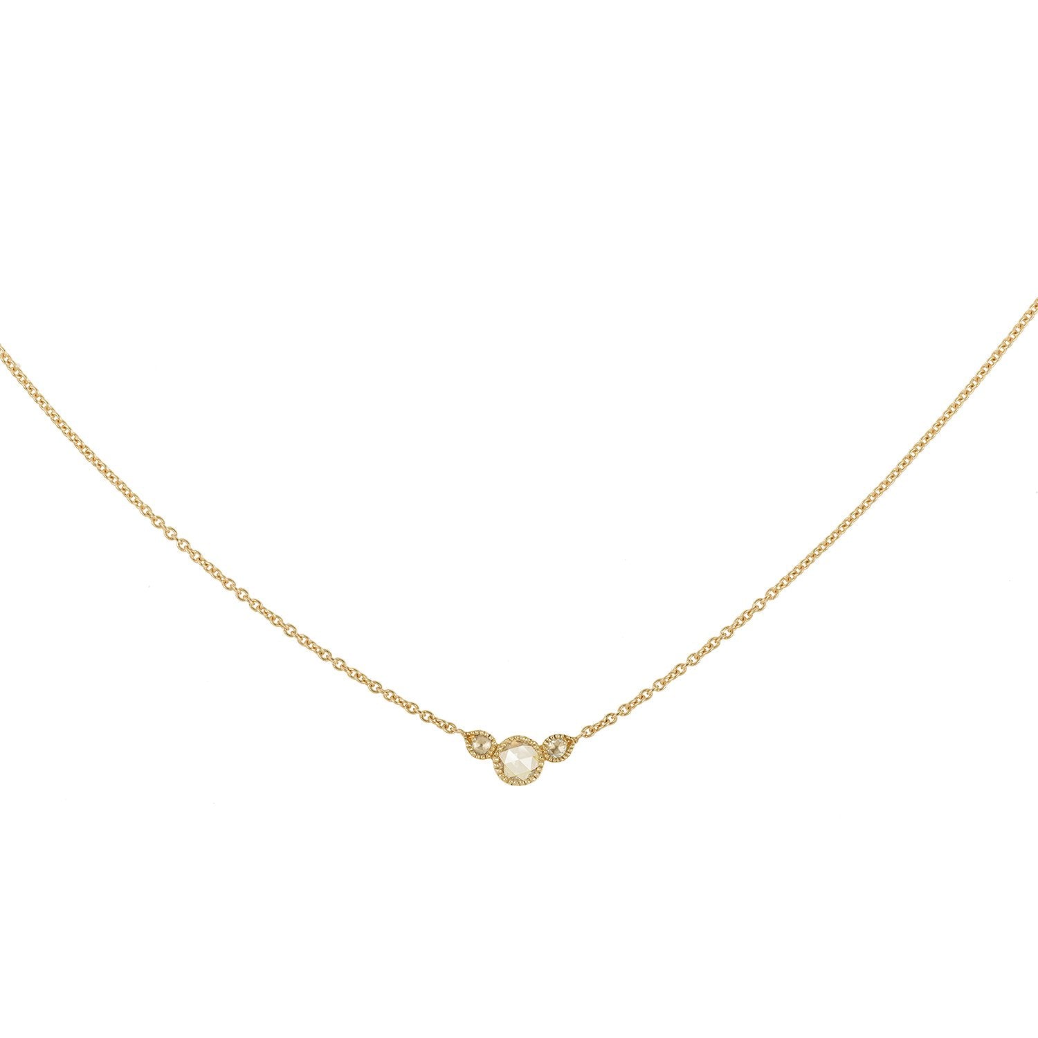 Necklace - Necklace Amour Céleste S diamonds rosecut, designer necklace, designer's jewelry paris, Myrtille Beckparis, vintage love jewels                                