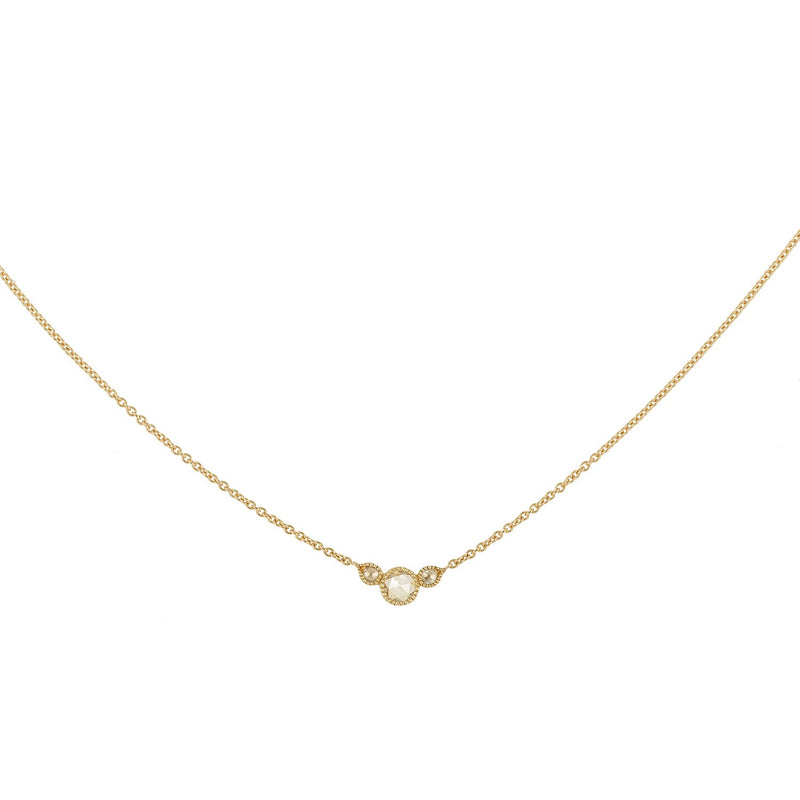 Necklace - Necklace Amour Céleste S diamonds rosecut, designer necklace, designer's jewelry paris, Myrtille Beckparis, vintage love jewels                                