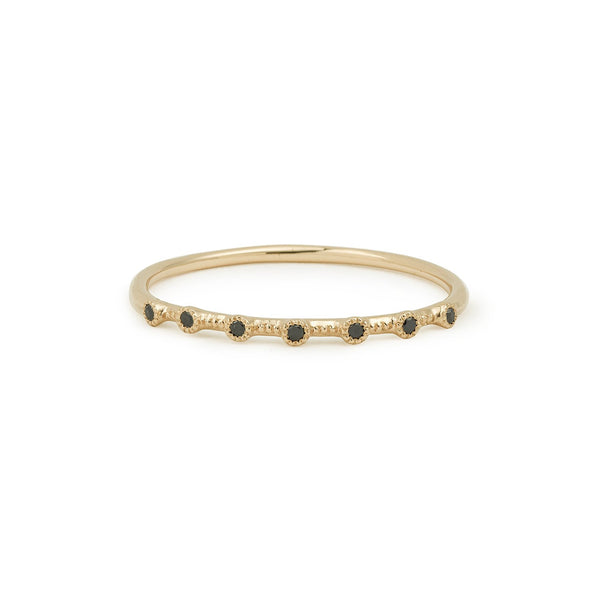 Mira ring black diamonds, Myrtille Beck rings, designer's engagement ring, thin wedding band vintage                                