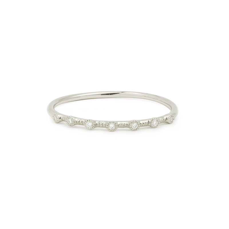 Grey gold white diamonds Mira ring, rings Myrtille Beck, designer's engagement ring, vintage engagement ring