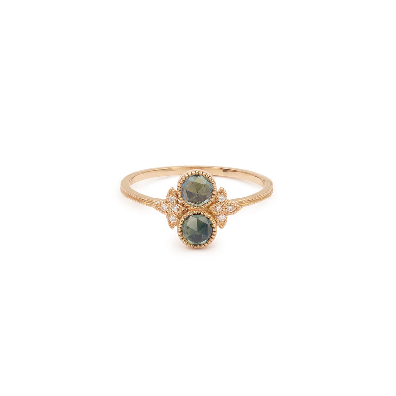 Ring Apis Florea M mermaid sapphires, blue teal. Myrtille Beck