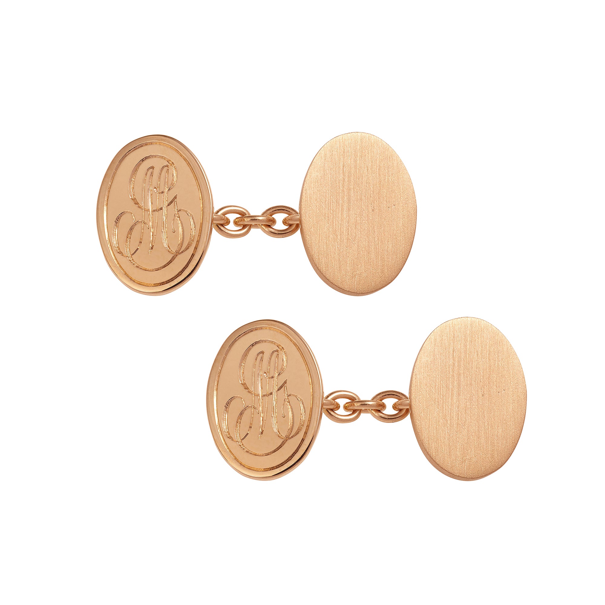 Monogram oval cufflink