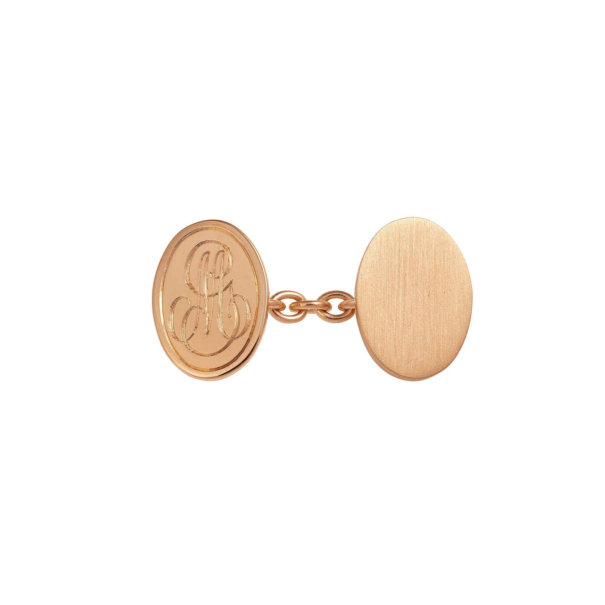 Monogram oval cufflink