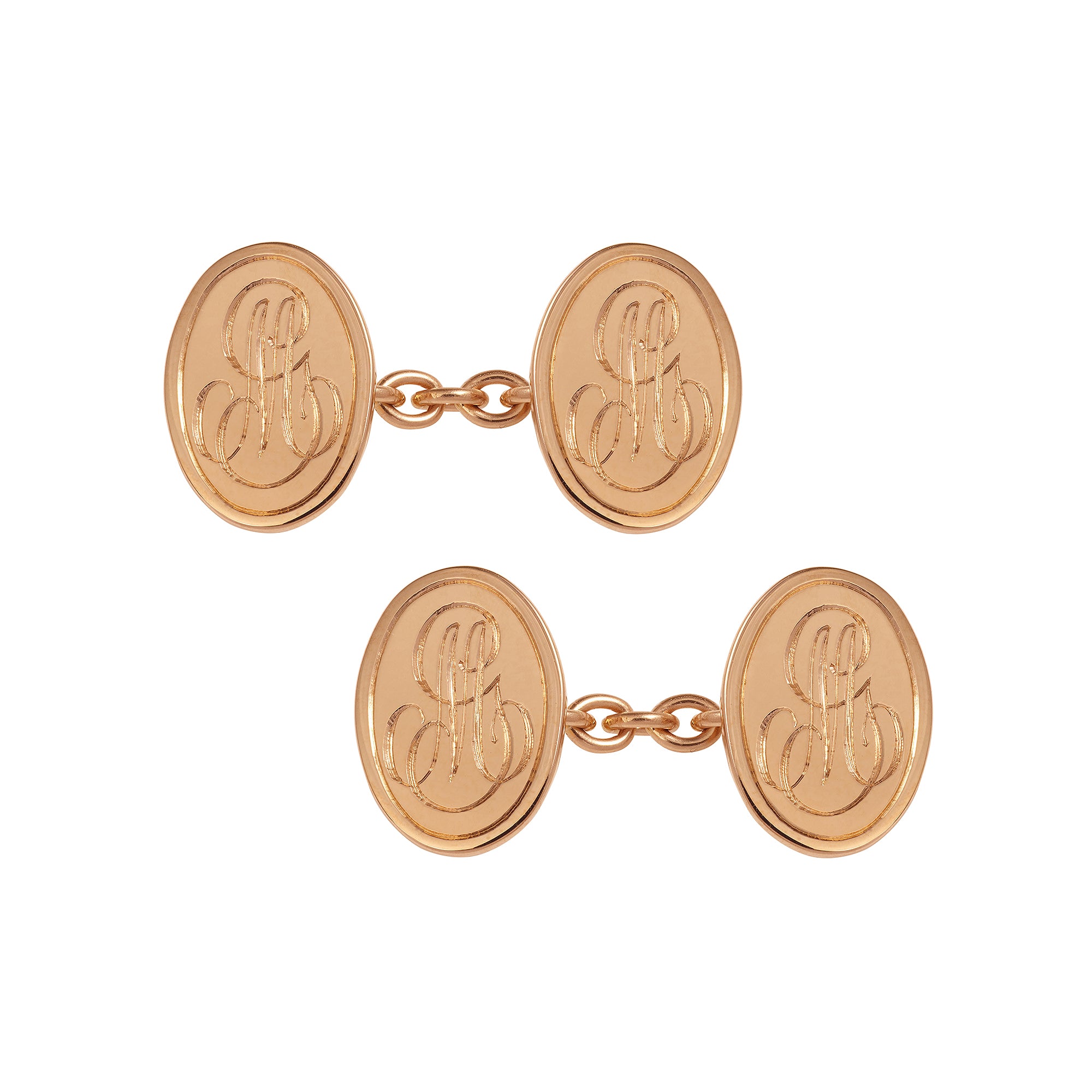 Monogrammed oval cufflink