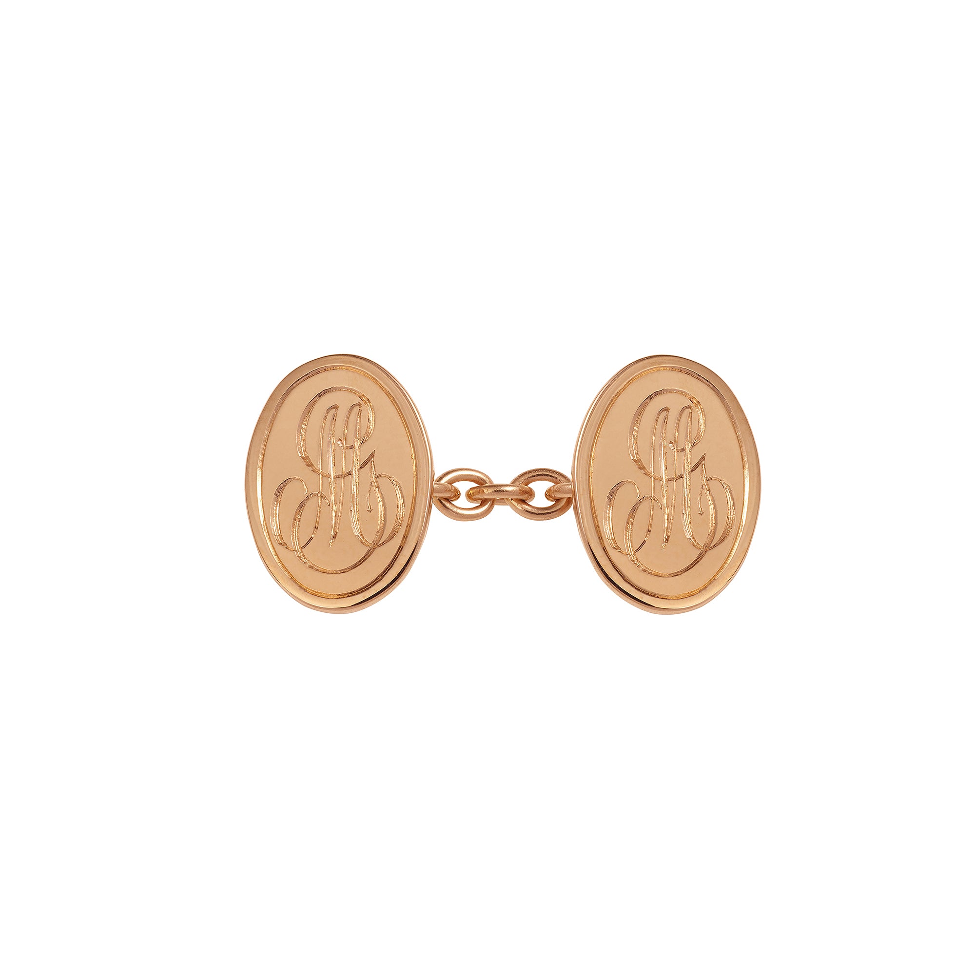 Monogrammed oval cufflink