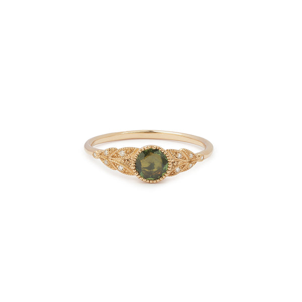 Ring Feuillage L Green Sapphire