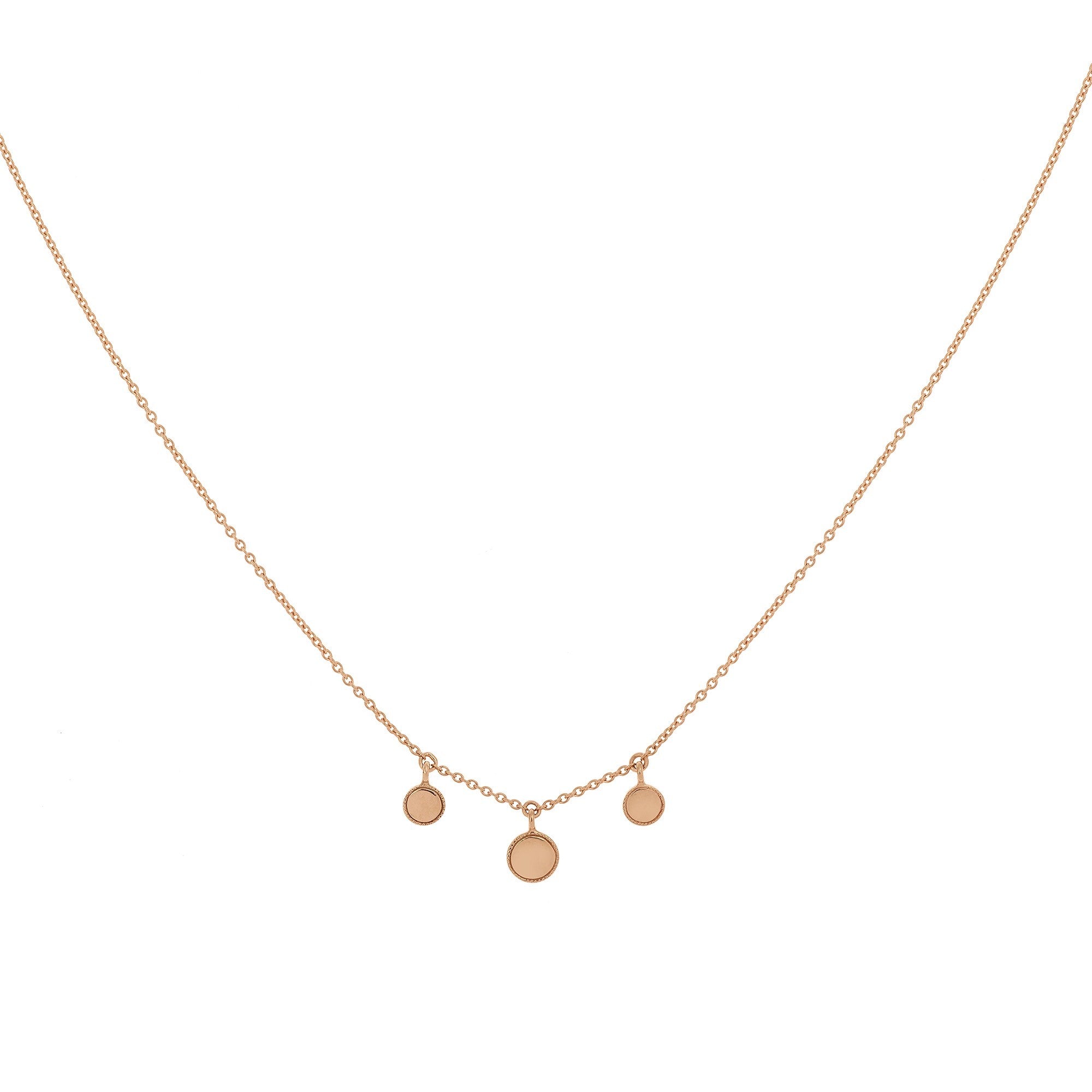 Milgrain Mini Medal Necklace Triple