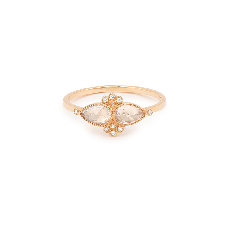 Ring - Bague Âmes Soeurs rose gold sapphires & diamonds, vintage designer ring, vintage fincailles ring, sapphire & diamonds engagement ring Change alternative text