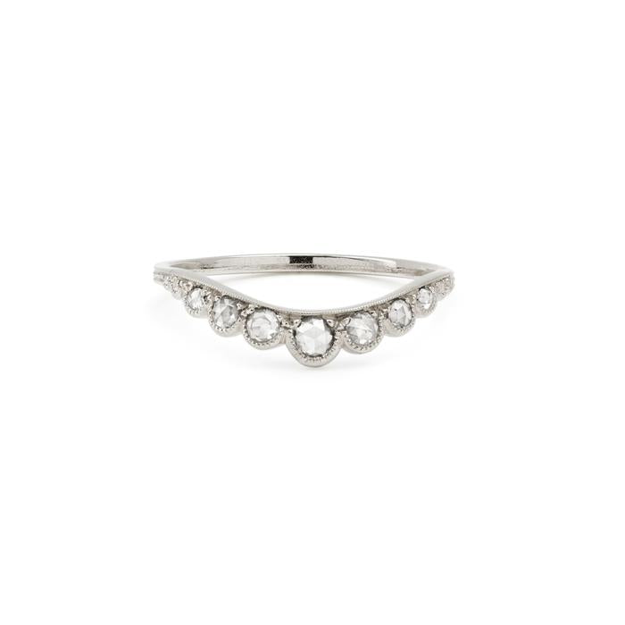 Grey gold and white diamonds Grand Diadème ring - Myrtille Beck Paris