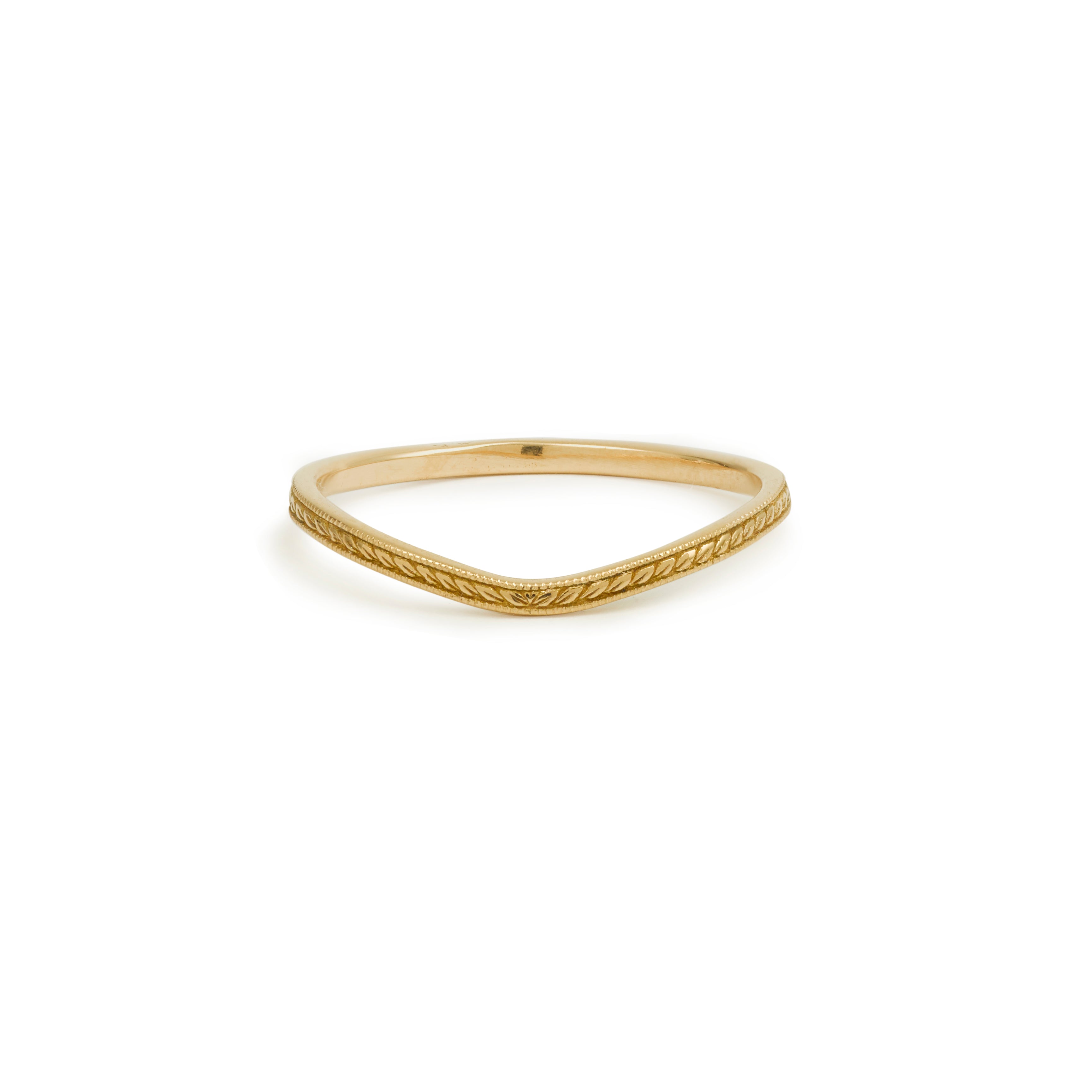 Wave Feuillage wedding band