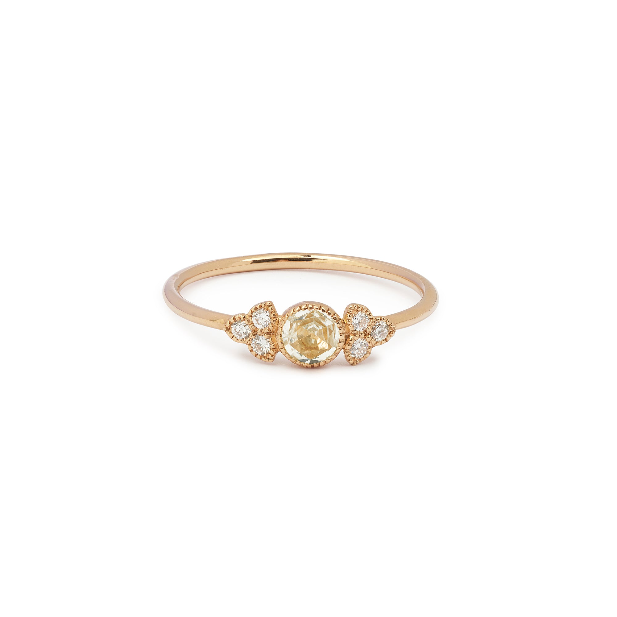 Ring Flora M White sapphire