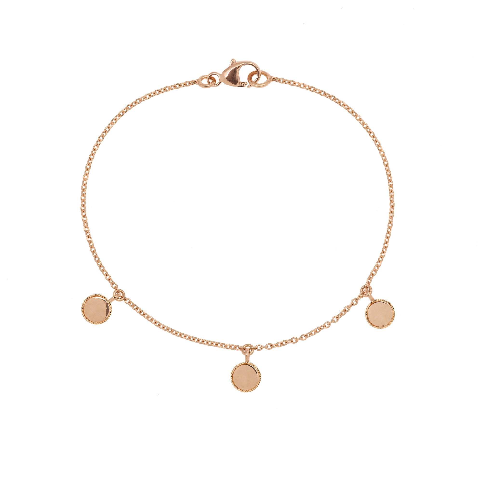 Milgrain Triple Mini Medal Bracelet