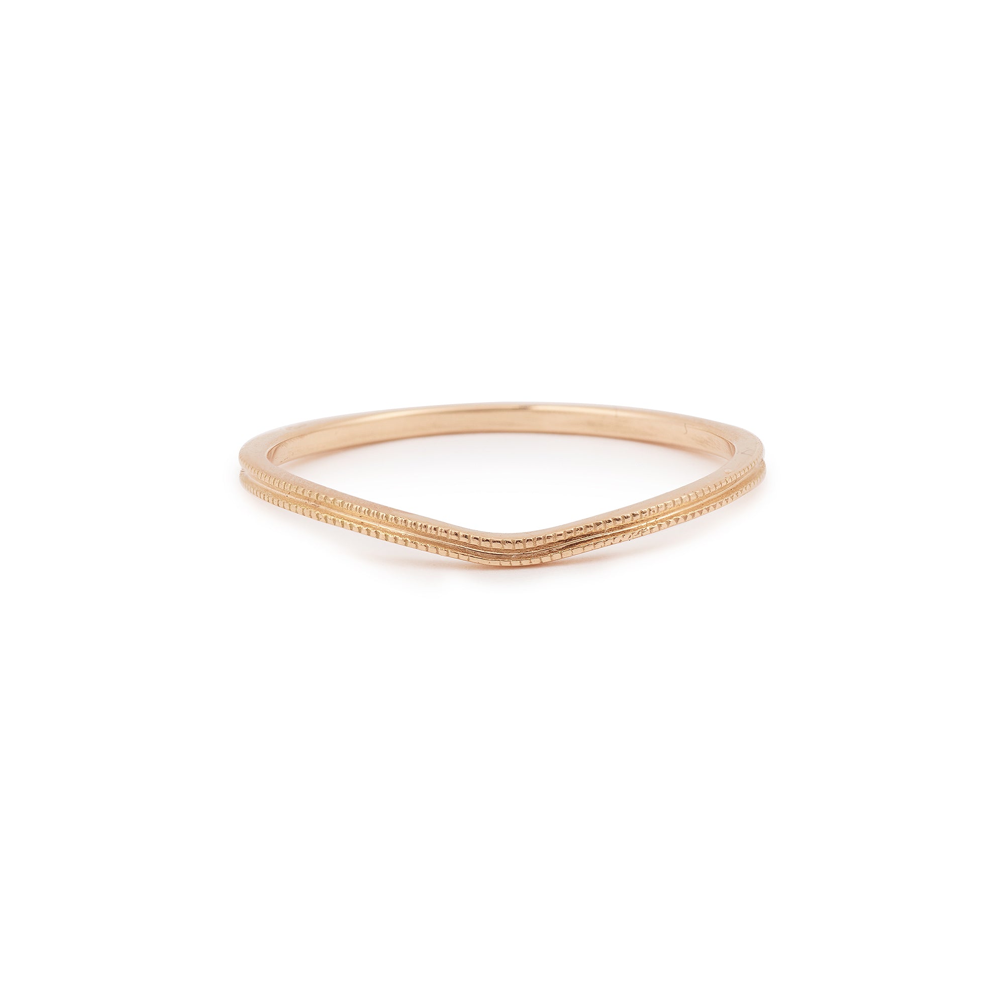 wedding band Wave double Milgrain