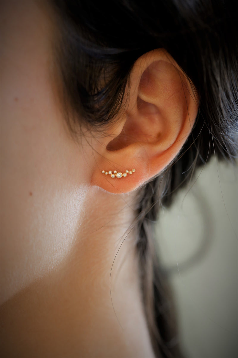 Curved Nebula Diamond Earring