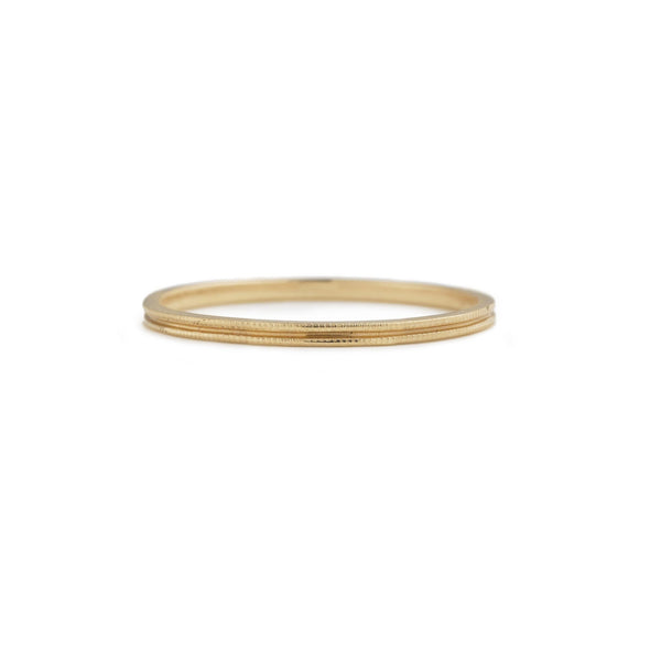 Ring - wedding bandDouble Milgrain gold woman 1.2mm rose gold