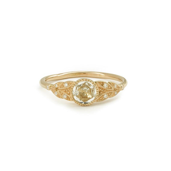 Ring - Ring FeuillageL White rose goldSapphire , Myrtille Beck, designer's engagement ring, old engagement rings
