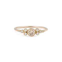 Ring - Ring Iris M White Sapphire, Myrtille Beck, designer's engagement ring, vintage engagement ring, delicate engagement ring, diamond sapphire engagement ring