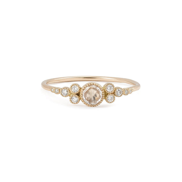Ring - Ring Iris M White Sapphire, Myrtille Beck, designer's engagement ring, vintage engagement ring, delicate engagement ring, diamond sapphire engagement ring