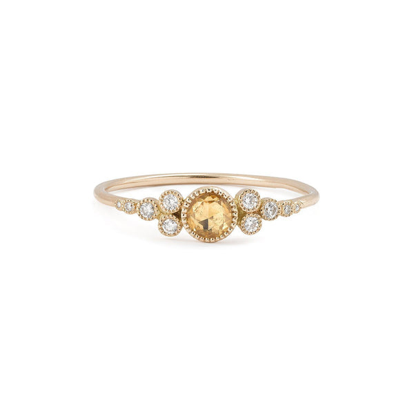 Ring - Ring Iris M Yellow Sapphire, designer ring, diamond sapphire engagement ring, fine diamond sapphire ring
