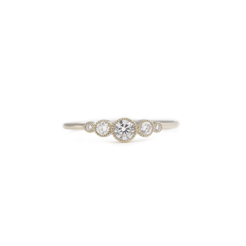Ring - Petit Amour Céleste XL ring grey gold, designer's engagement ring, ring Myrtille Beck Paris                                