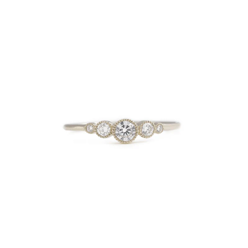 Ring - Petit Amour Céleste XL ring grey gold, designer's engagement ring, ring Myrtille Beck Paris                                