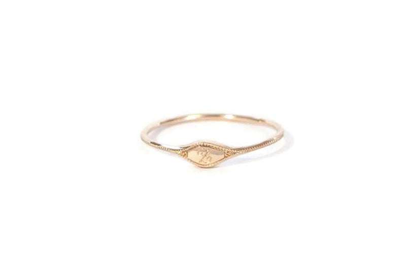 Ring - Mini Chevalière Eyes L Gravé, Myrtille Beck, customizable designer's signet ring, mini vintage signet ring