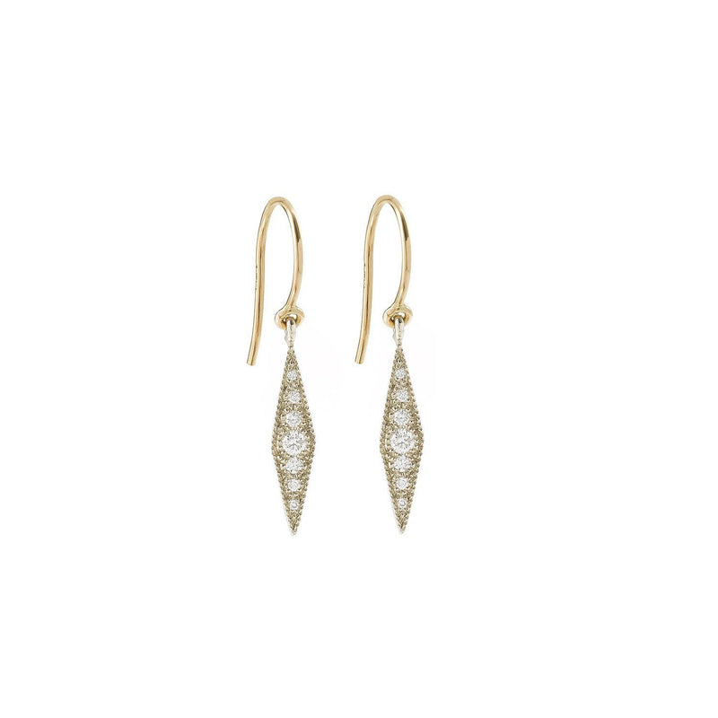 Earrings - Pendant earringsAllegria Losange XL, designer's earrings, designer's jewelry gold and diamonds, bridal earrings