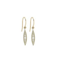 Earrings - Pendant earrings Allegria Navette XL, designer's earrings, designer's jewelry gold and diamonds                                