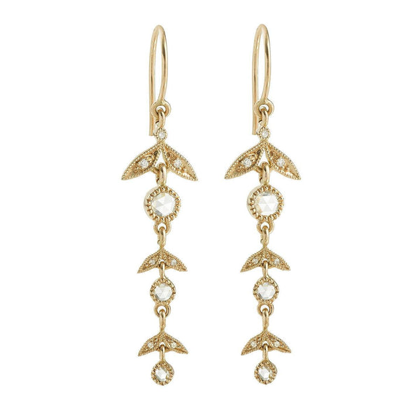 Boucles D Oreilles - Pendant earringsFeuillageLong earrings, designer earrings, designer gold and diamond jewellery, wedding earrings