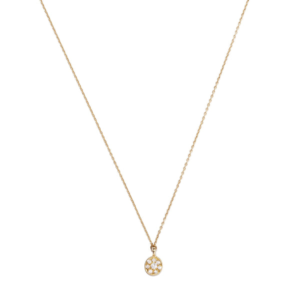 Necklace - Necklace Allegria Round Myrtille Beck, designer necklace, vintage necklace, gold and diamonds necklace