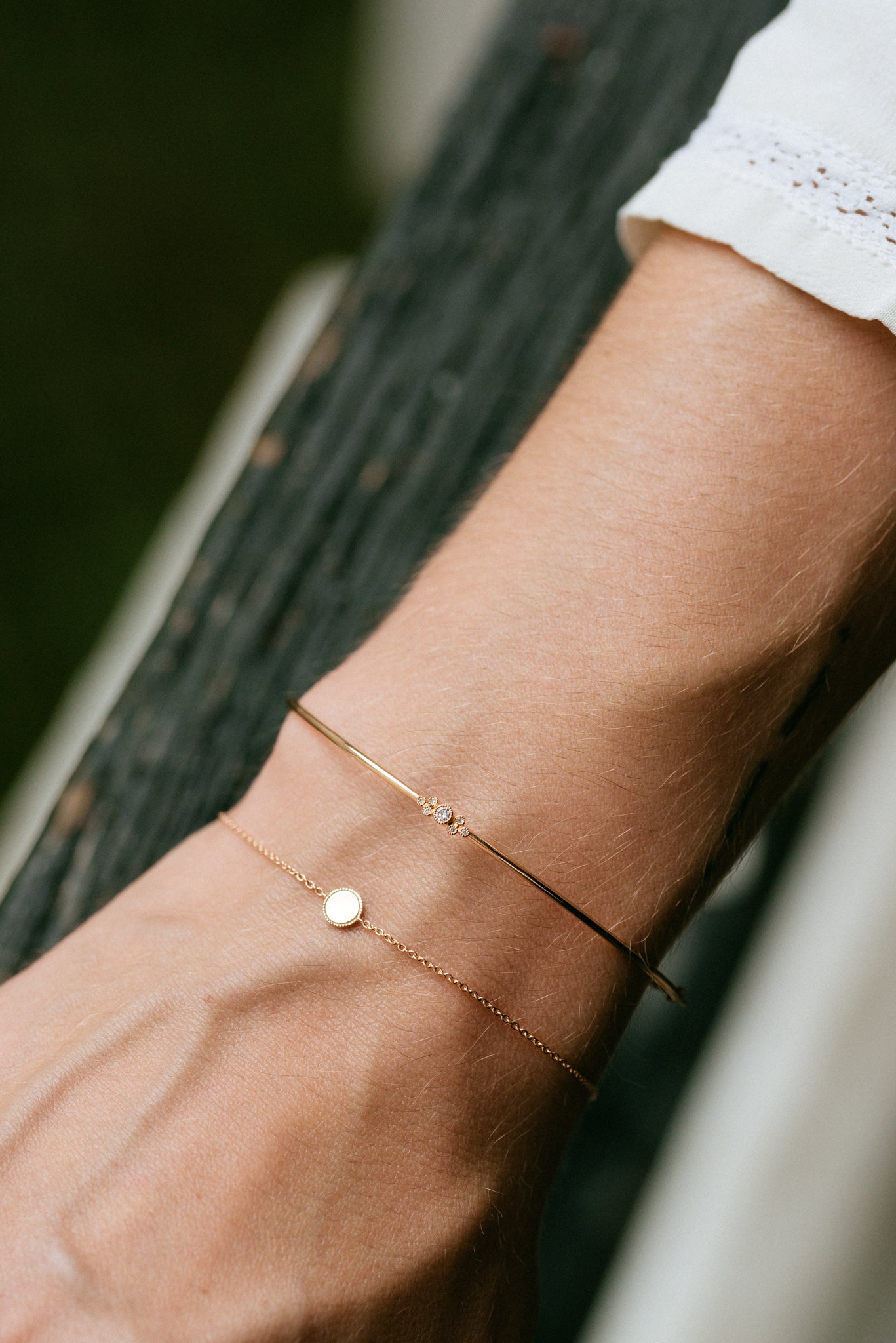 Milgrain Mini Medal Bracelet 5mm