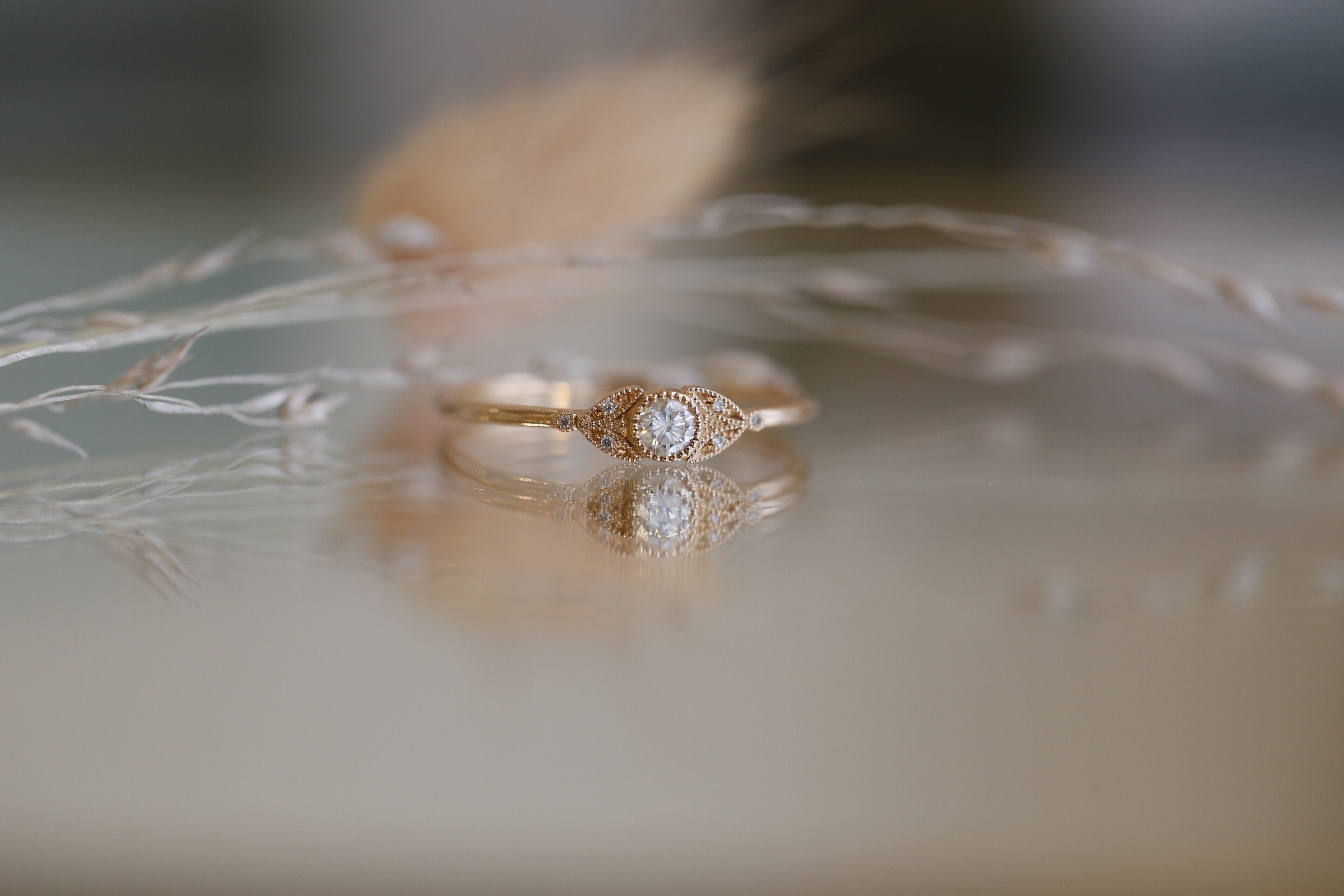 Simple Feuillage S ring, Myrtille Beck, designer's engagement ring, vintage ring, Paris                                