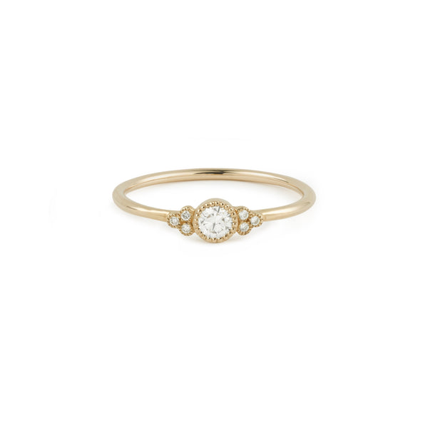 Engagement ring Flora rose gold and diamonds Myrtille Beck