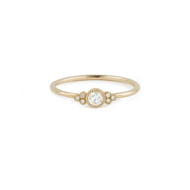 Engagement ring Flora rose gold and diamonds Myrtille Beck