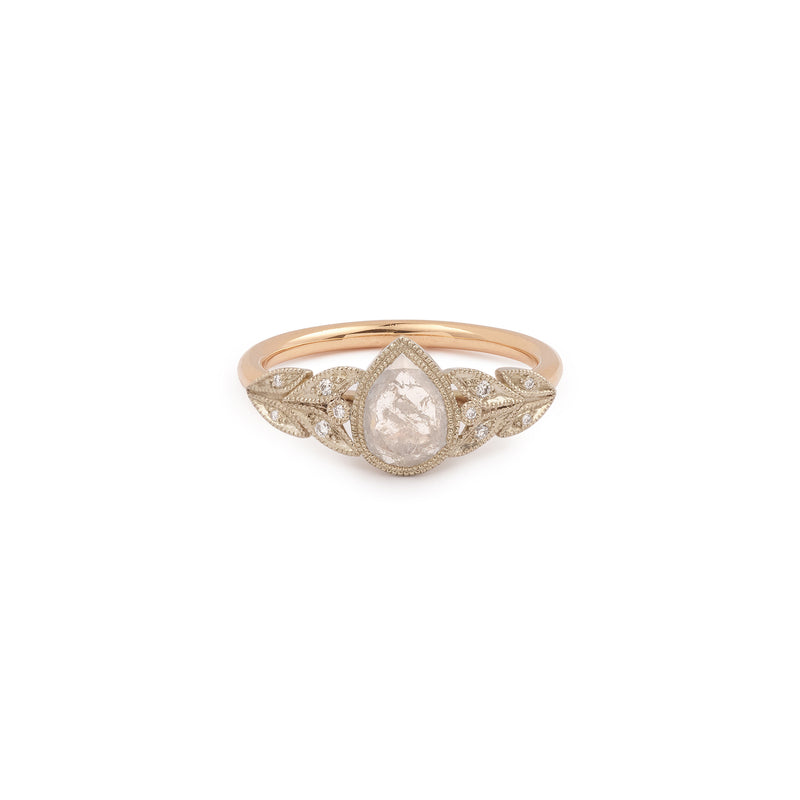Ring Feuillage diamond  Icy poire, Pièce Unique N°5/2020