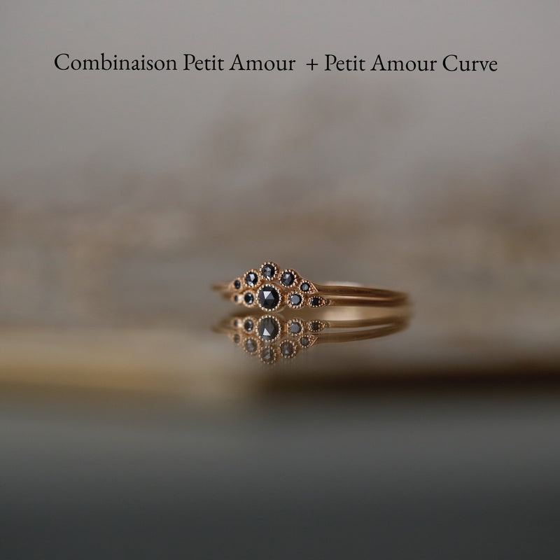 Ring - Bague Petit AmourDiamants Noirs, fine designer ring, ring Myrtille BeckParis