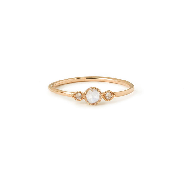 Engagement ring - ring Love Céleste S- Myrtille Beck-rose gold and diamonds rosecut