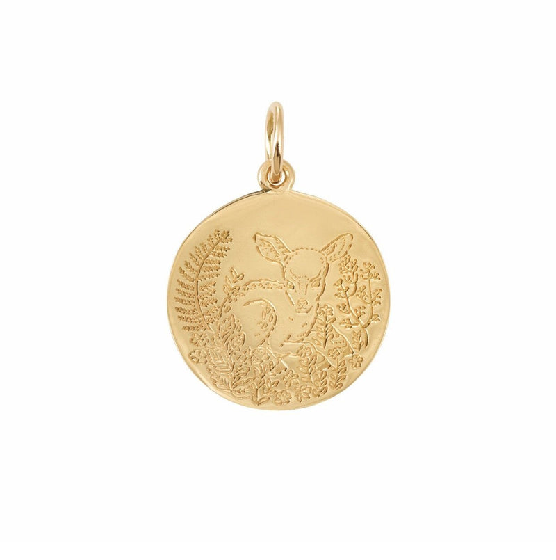 Medals - Fawn Medal - 1,8cm, original baptismal medals, baptismal medal, gold medal creator, Myrtille BeckParis Marie de Beaucourt medals