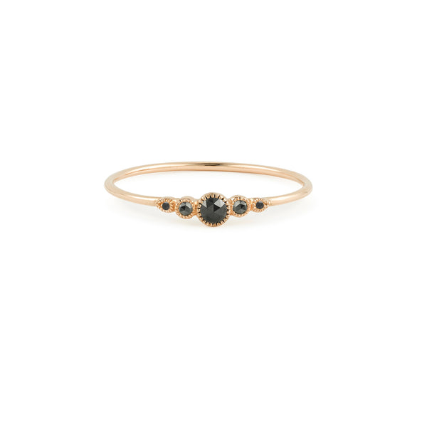 Ring - Bague Petit Amour Diamants Noirs, fine designer's ring, Myrtille Beck Paris ring, engagement ring, designer's birth ring