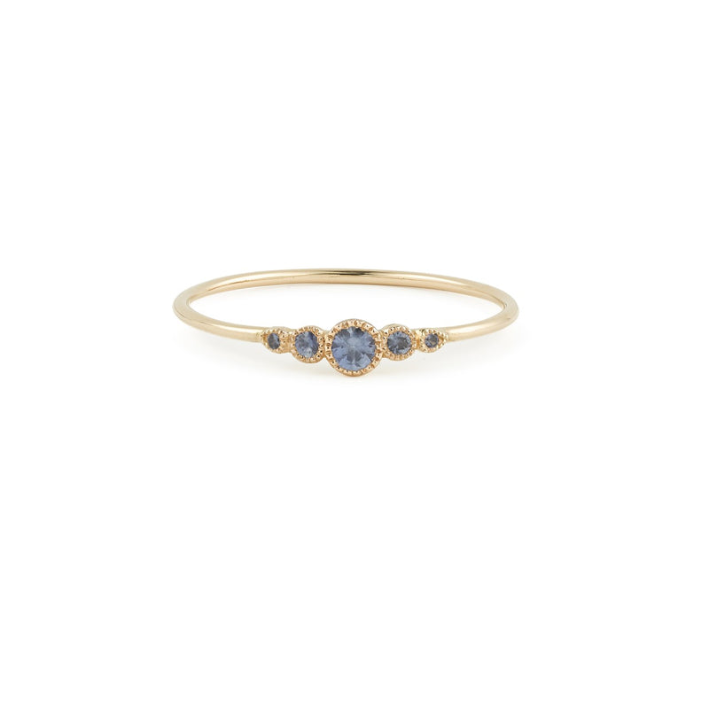 Ring - Bague Petit Amour Céleste rose gold Saphir bleu, Ring Myrtille Beck