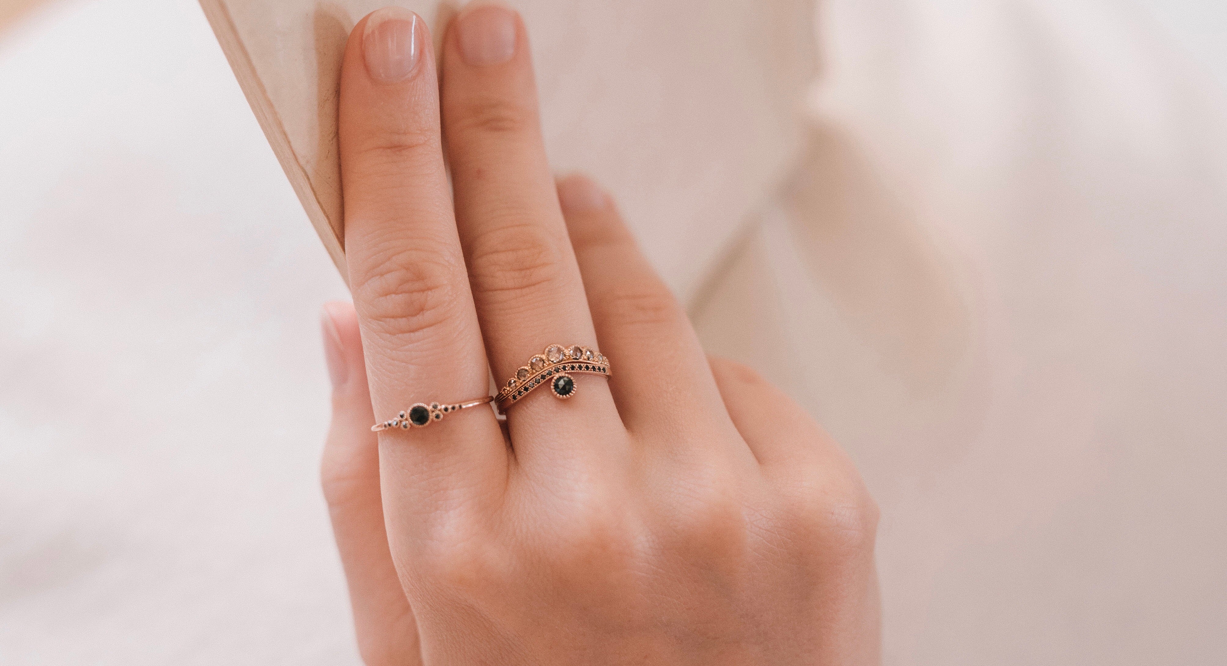 Bagues diamants noirs